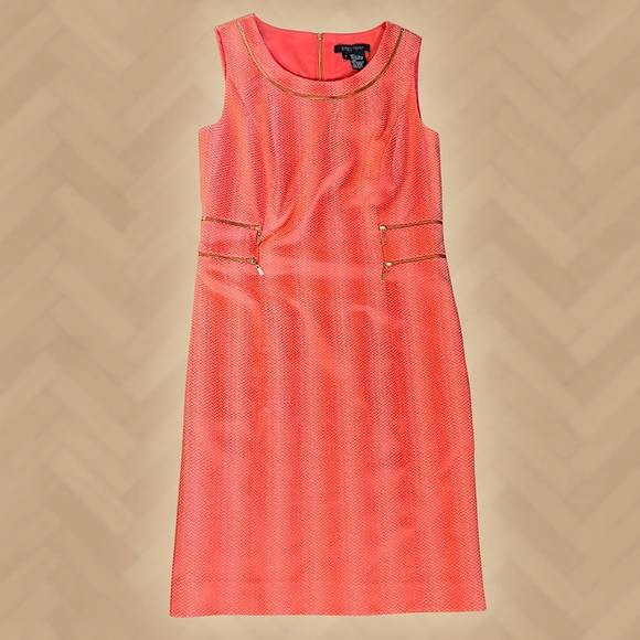 Etcetera Coral Sheath Dress Size 6 Tailored Office Style | Classic Fall Outfit - Picture 1 of 10